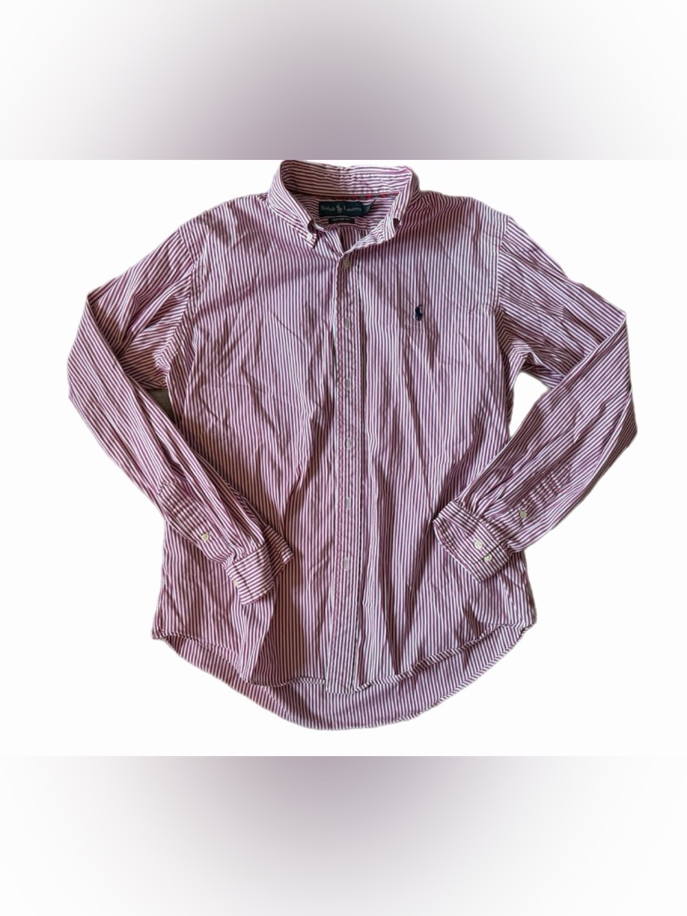 Ralph Lauren Pink and White Striped Dress Shirt